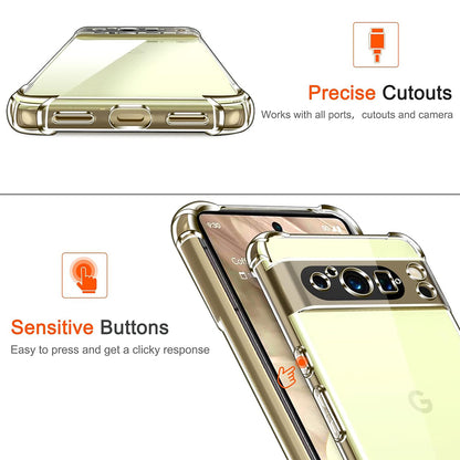 Case for Google Pixel 8 Pro, Techsuit, Shockproof Clear, Transparent
