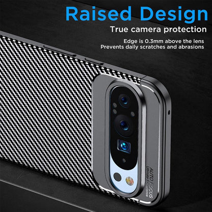 Custodia per Google Pixel 9 Pro, Techsuit, CarbonFiber, Nera