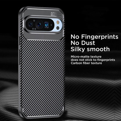 Custodia per Google Pixel 9 Pro, Techsuit, CarbonFiber, Nera