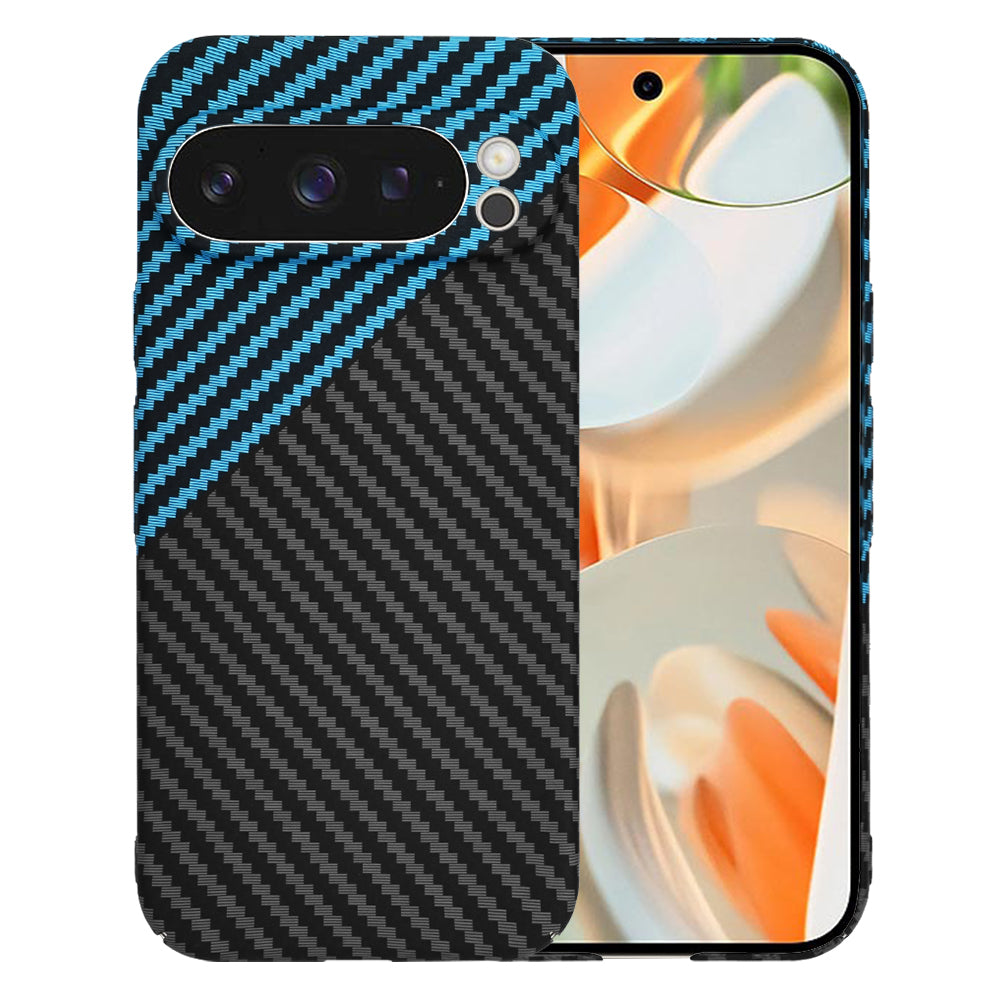 Custodia per Google Pixel 9 Pro, Techsuit, Carbonite FiberShell, Nero Bleu