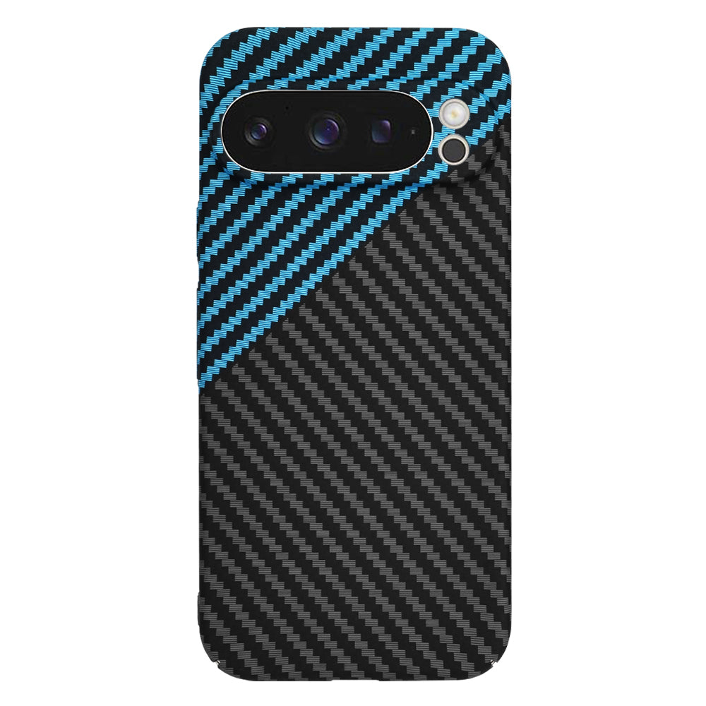 Custodia per Google Pixel 9 Pro, Techsuit, Carbonite FiberShell, Nero Bleu