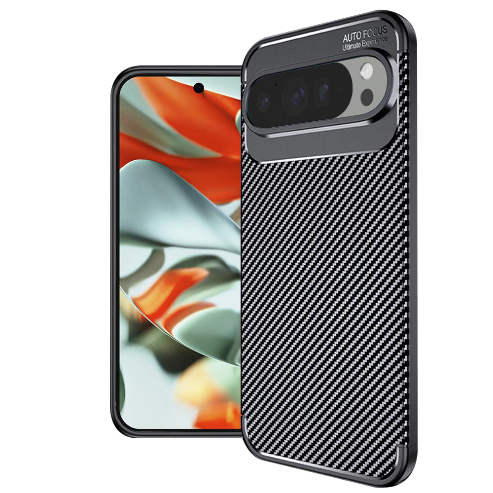 Custodia per Google Pixel 9 Pro XL, Techsuit, CarbonFiber, Nera