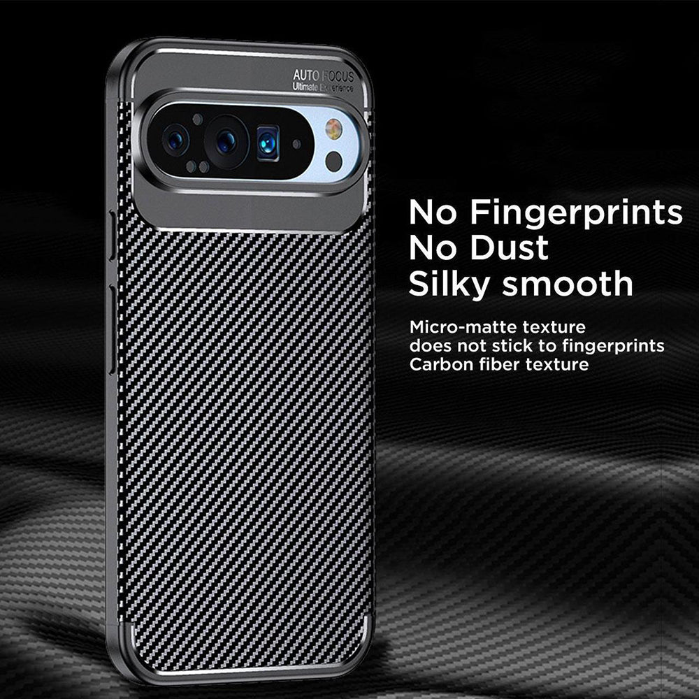 Custodia per Google Pixel 9 Pro XL, Techsuit, CarbonFiber, Nera