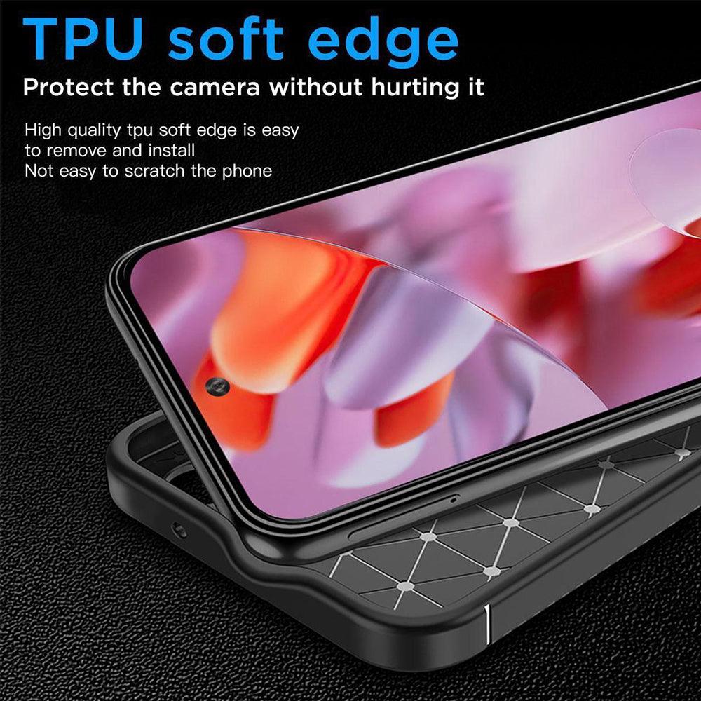 Custodia per Google Pixel 9 Pro XL, Techsuit, CarbonFiber, Nera