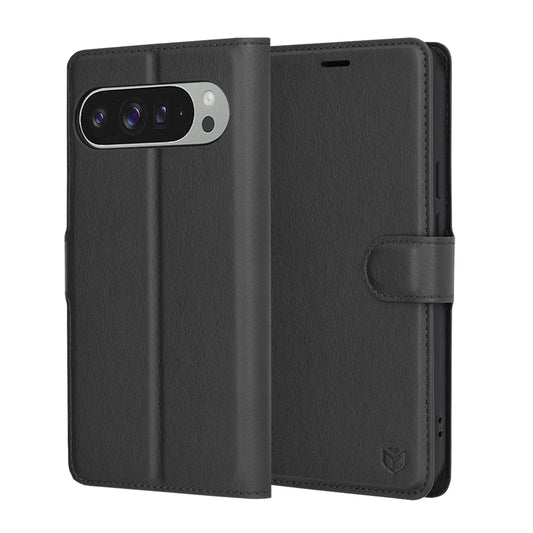 Custodia per Google Pixel 9 Pro XL, Techsuit, Leather Folio, Nera