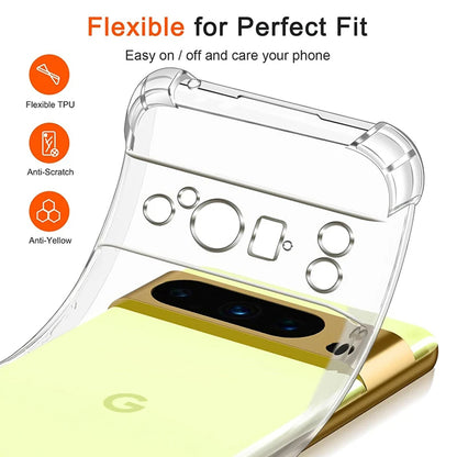 Custodia per Google Pixel 9 Pro XL, Techsuit, Shockproof Clear, Trasparente
