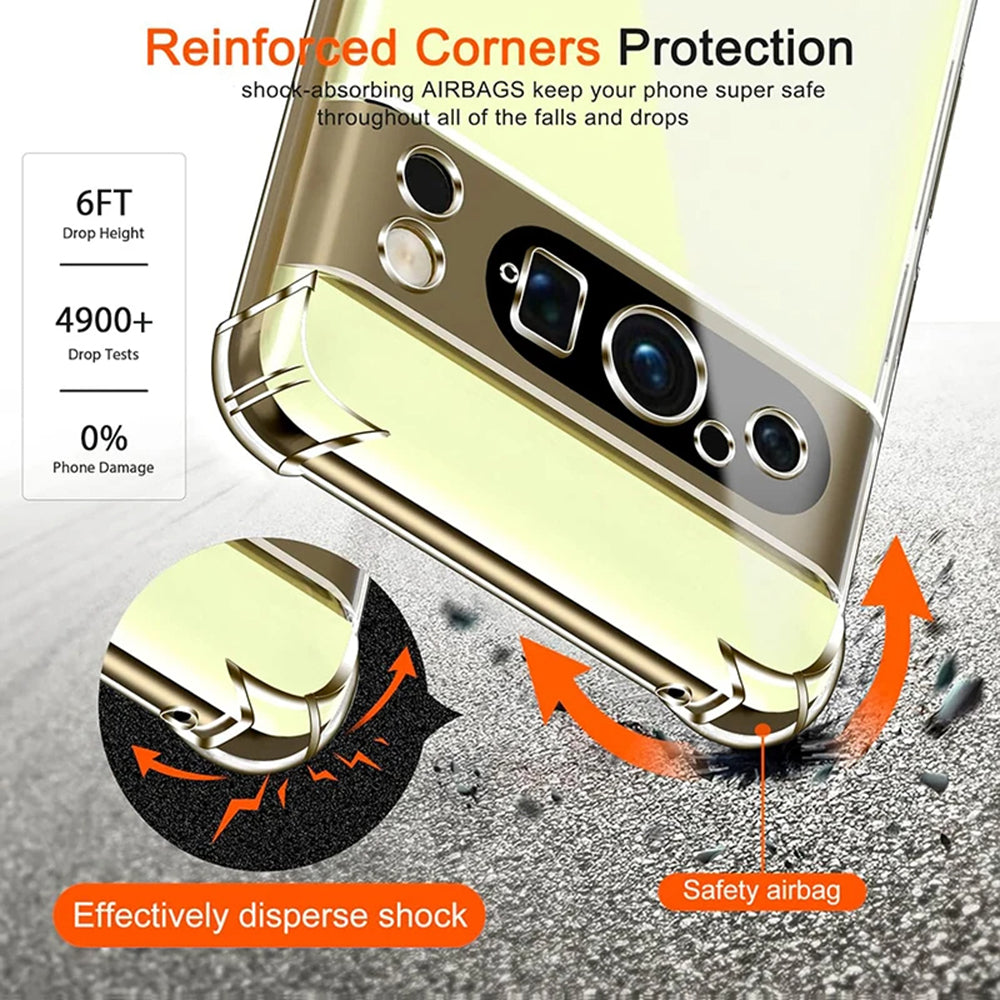 Custodia per Google Pixel 9 Pro XL, Techsuit, Shockproof Clear, Trasparente