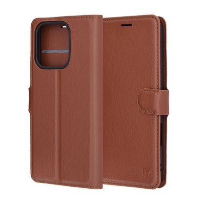 Hülle für Honor 400 Lite, Techsuit, Leder-Folio, Braun