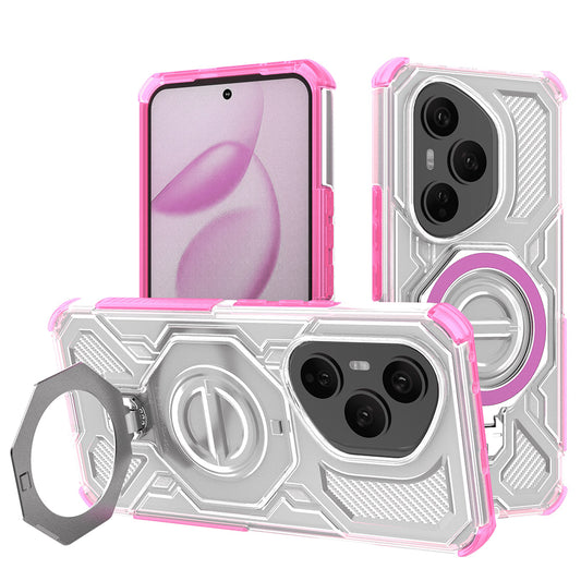 Hülle für Honor 400 Pro, Techsuit, Carbon Shield Pro, Rosa