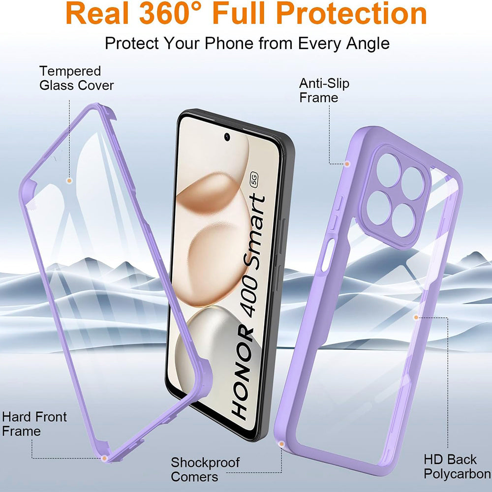 Étui pour Honor 400 Smart 4G / X7d 4G / 400 Smart 5G, Techsuit, ColorVerse 360, Violet