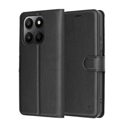 Custodia per Honor 400 Smart 4G / X7d 4G / 400 Smart 5G, Techsuit, Leather Folio, Nera