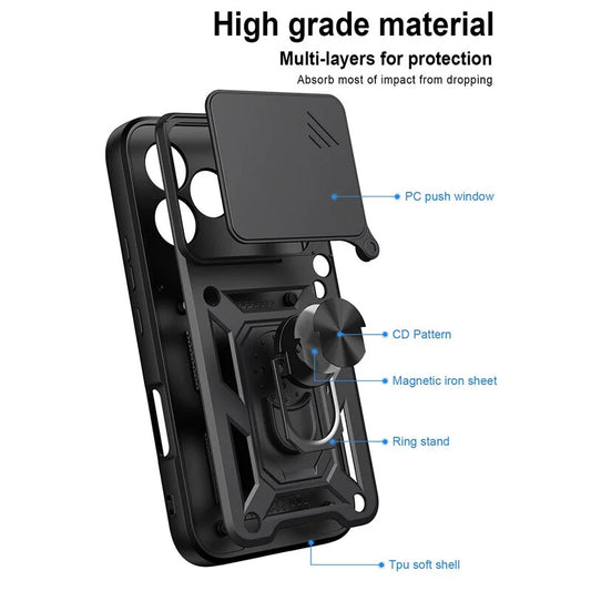 Coque pour Honor 600 Lite, OEM, CamShield, Noire