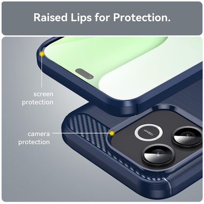 Custodia per Honor 600 Lite, Techsuit, Carbonio, Blu