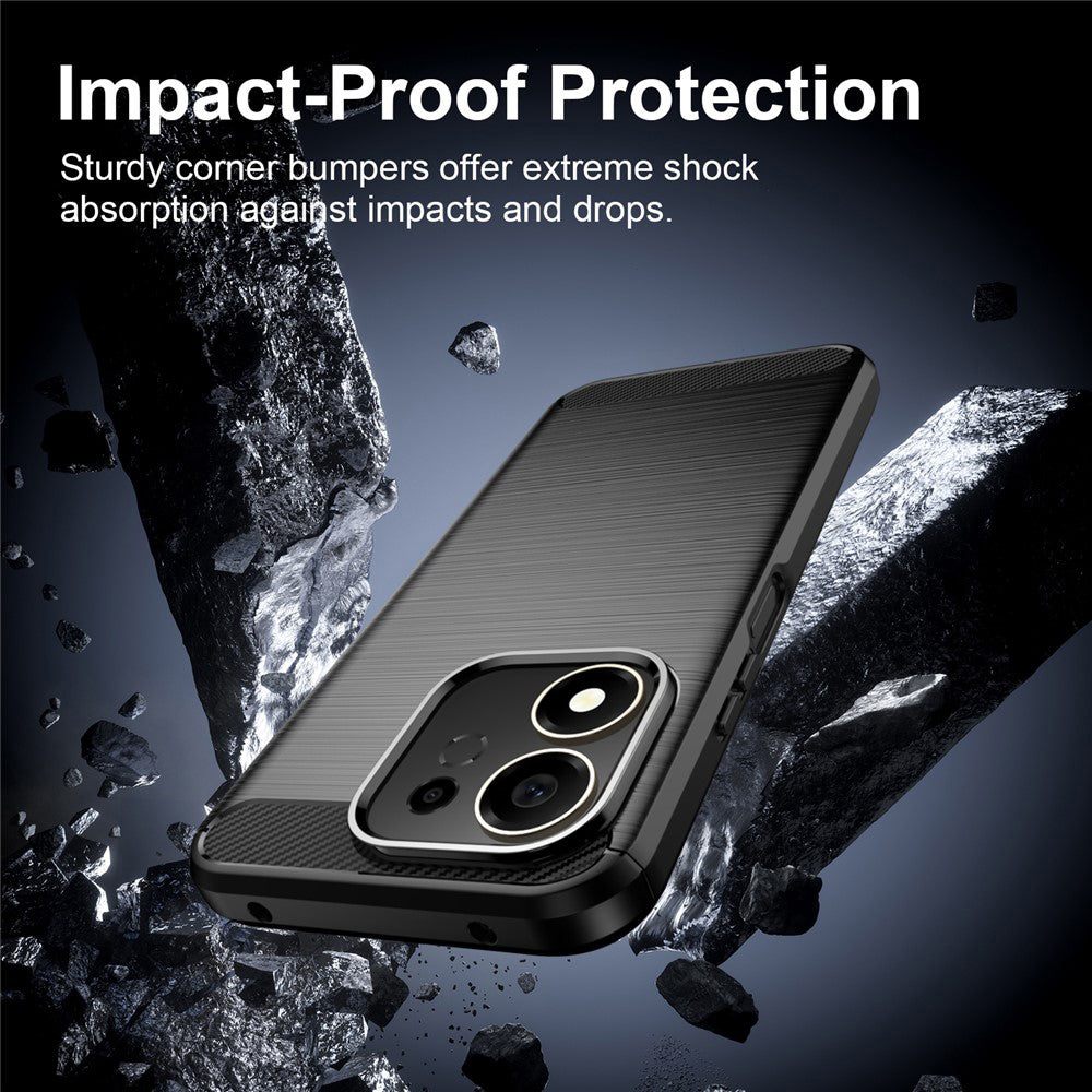 Hülle für Honor 600 Smart, Techsuit, Carbon, Schwarz