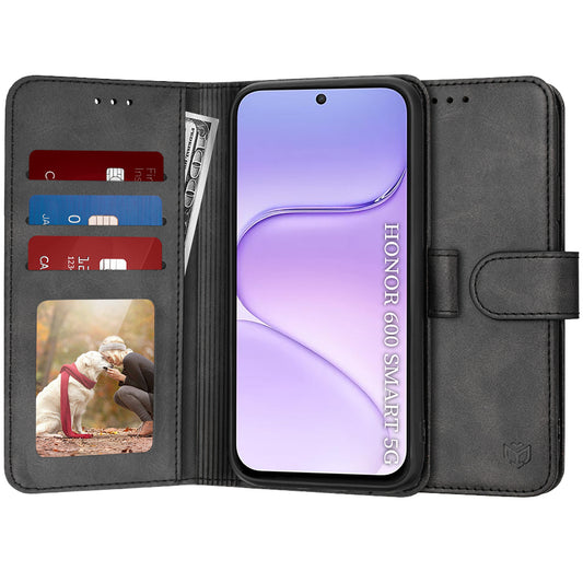 Coque pour Honor 600 Smart, Techsuit, Diary Book, Noire