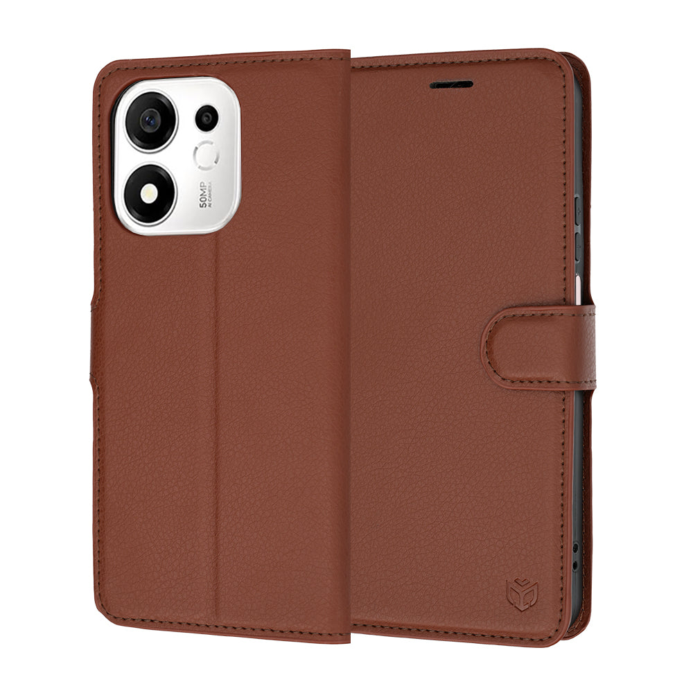 Custodia per Honor 600 Smart, Techsuit, Leather Folio, Marrone