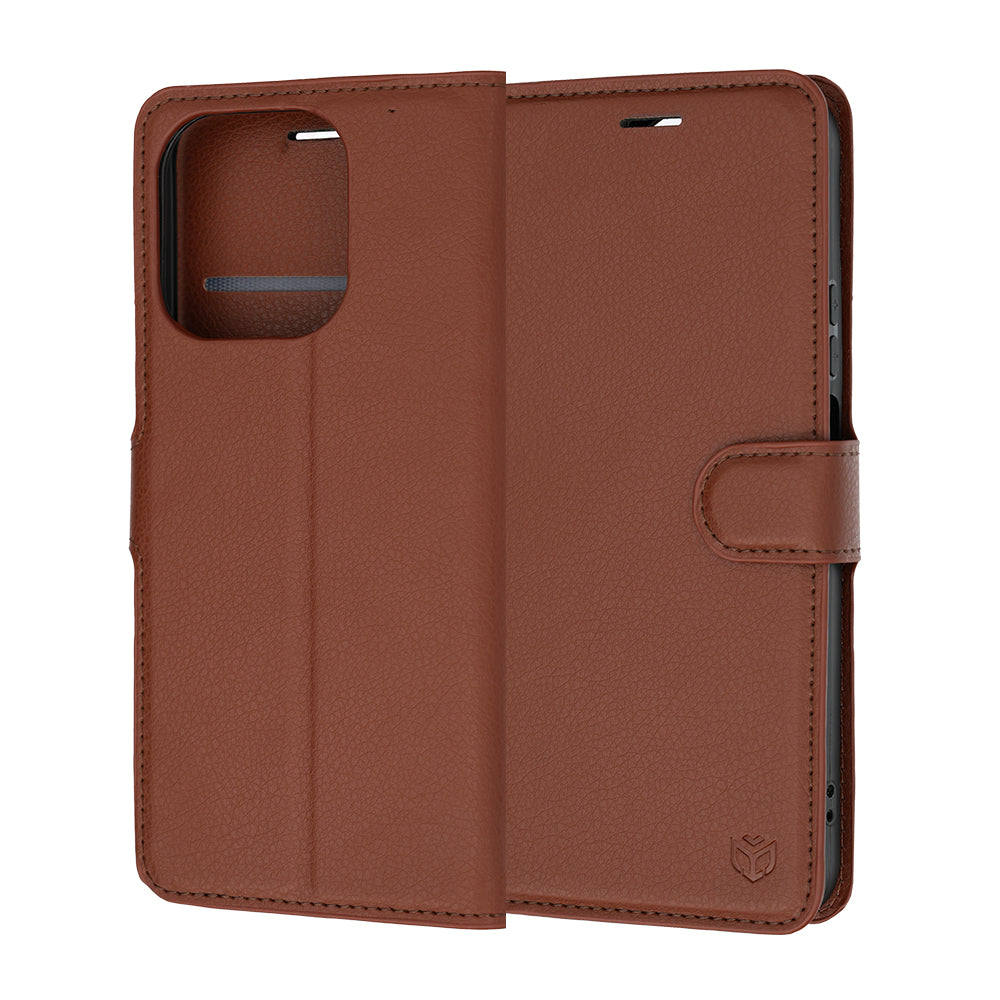 Custodia per Honor 600 Smart, Techsuit, Leather Folio, Marrone