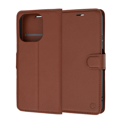 Custodia per Honor 600 Smart, Techsuit, Leather Folio, Marrone