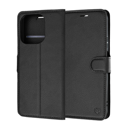 Coque pour Honor 600 Smart, Techsuit, Leather Folio, Noire