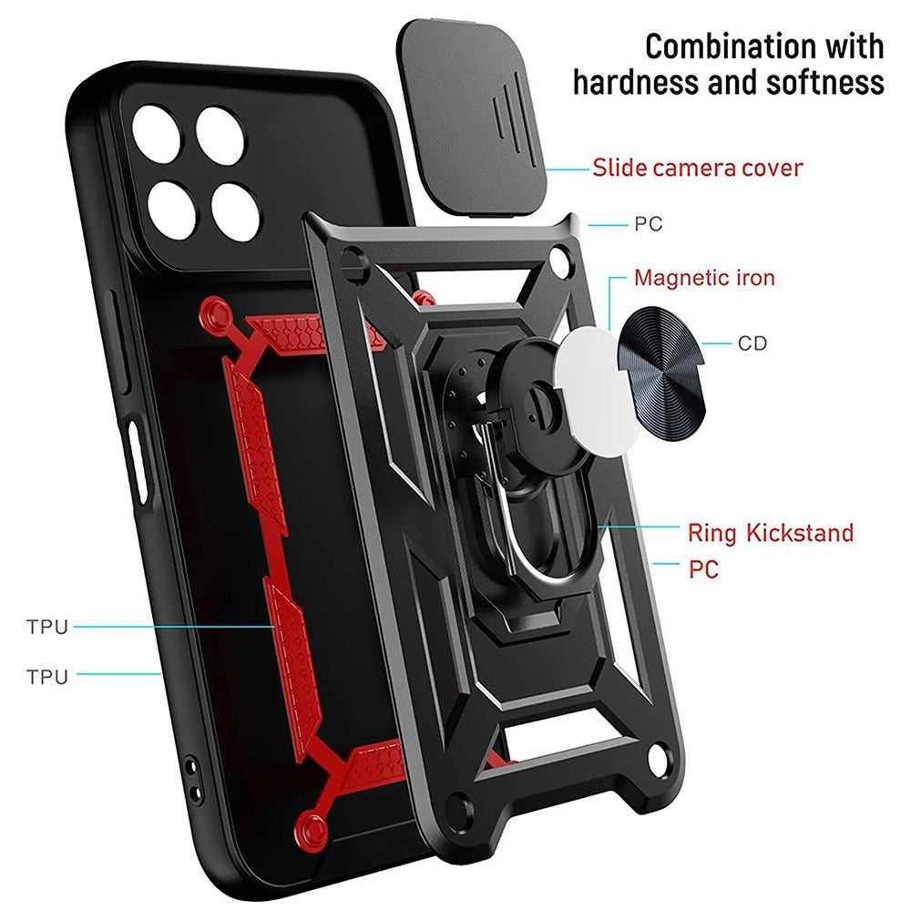 Custodia per Honor 70 Lite / X6 / X8 5G, Techsuit, CamShield, Nera