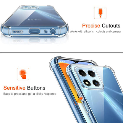 Custodia per Honor 70 Lite / X6 / X8 5G, Techsuit, Shockproof Clear, Trasparente