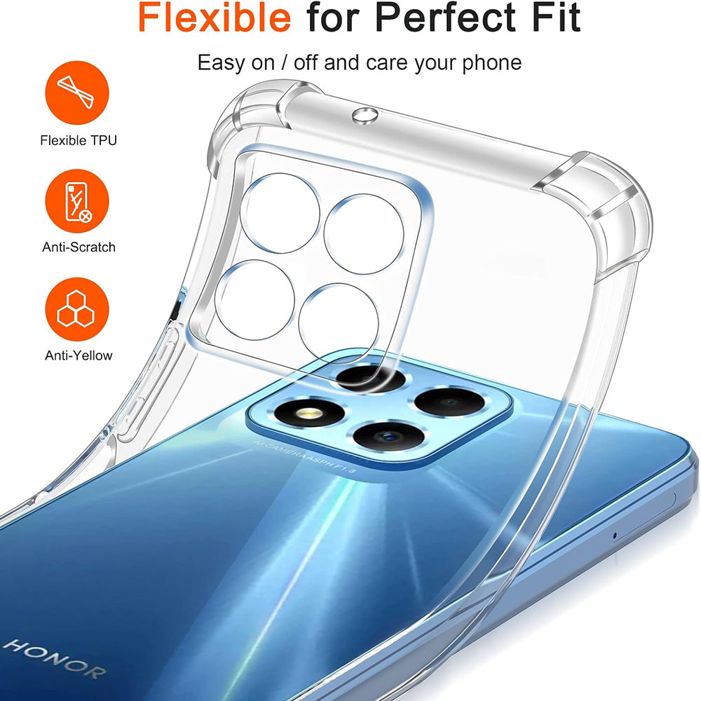 Custodia per Honor 70 Lite / X6 / X8 5G, Techsuit, Shockproof Clear, Trasparente