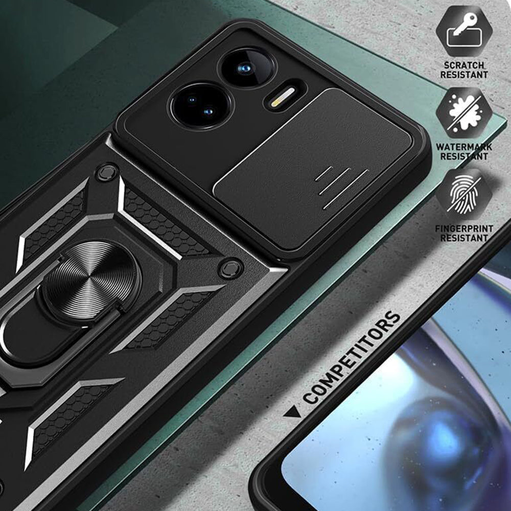Custodia per Honor 90 Lite, Techsuit, CamShield, Nera