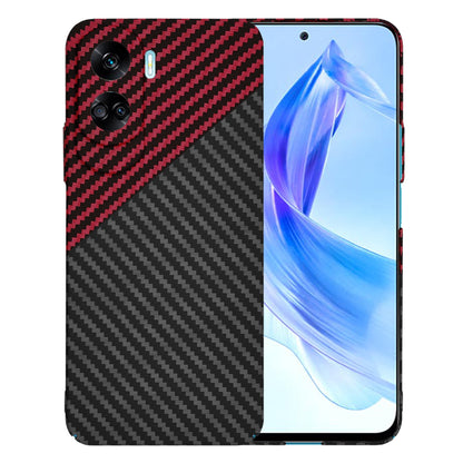 Custodia per Honor 90 Lite, Techsuit, Carbonite FiberShell, Nero Rosso