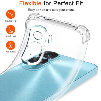 Custodia per Honor 90 Lite, Techsuit, Shockproof Clear, Trasparente