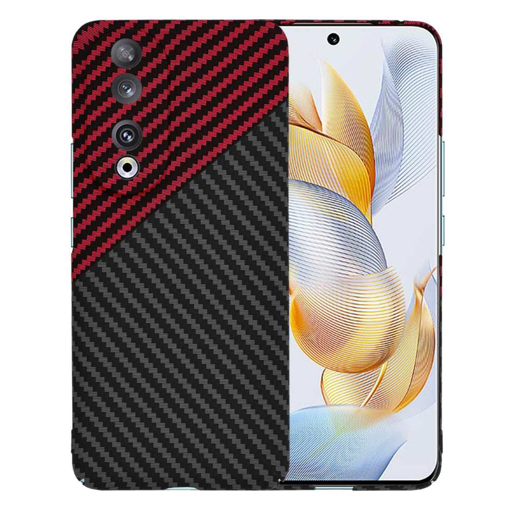 Custodia per Honor 90, Techsuit, Carbonite FiberShell, Nero Rosso