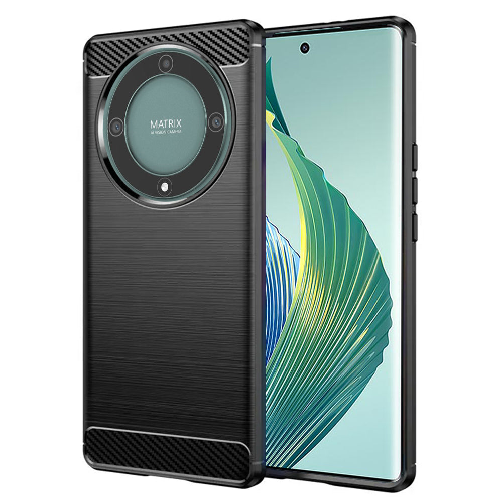 Hülle für Honor Magic5 Lite, Techsuit, Carbon, Schwarz