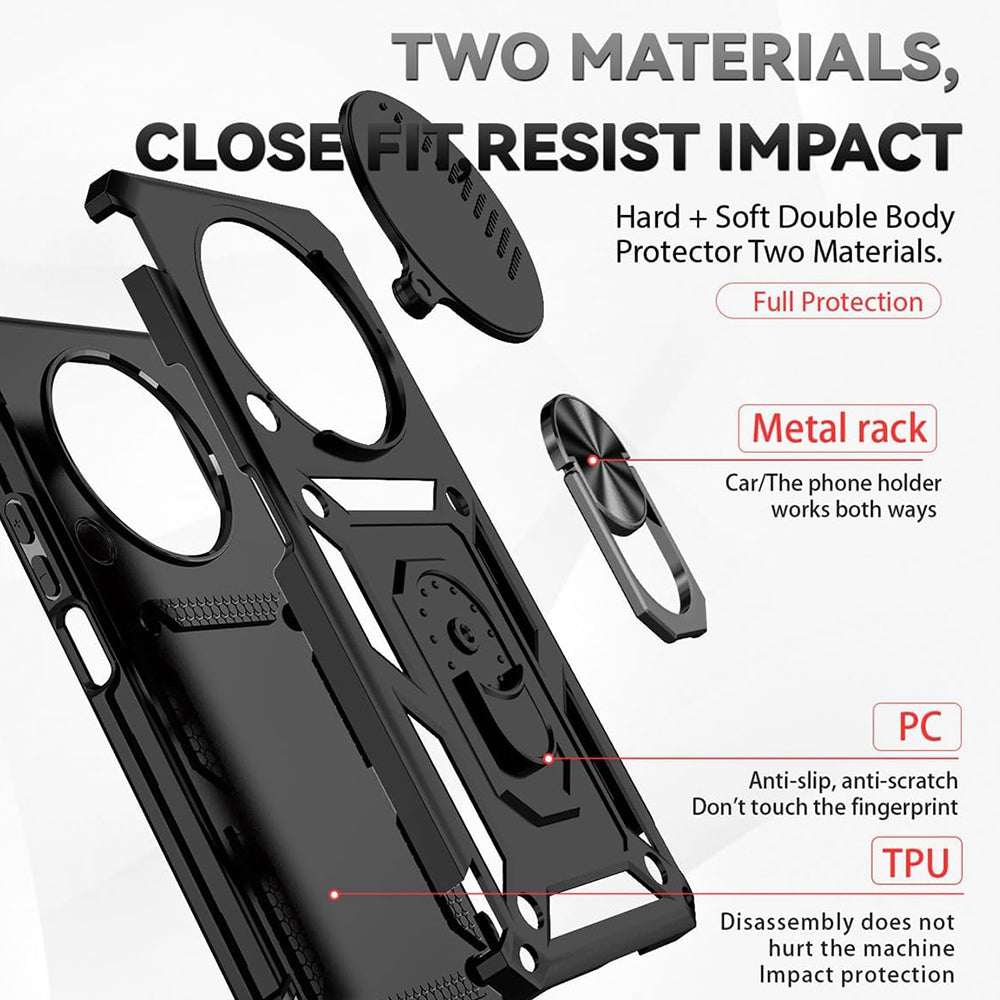 Custodia per Honor Magic5 Pro, Techsuit, CamShield, Nera