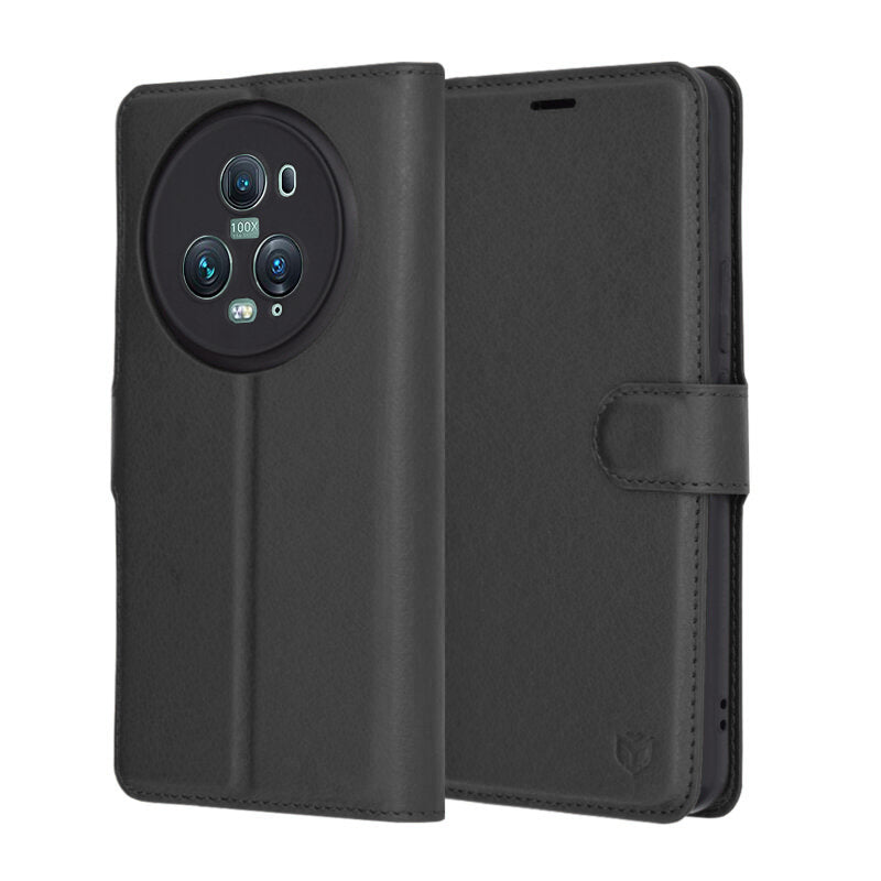 Custodia per Honor Magic5 Pro, Techsuit, Leather Folio, Nera