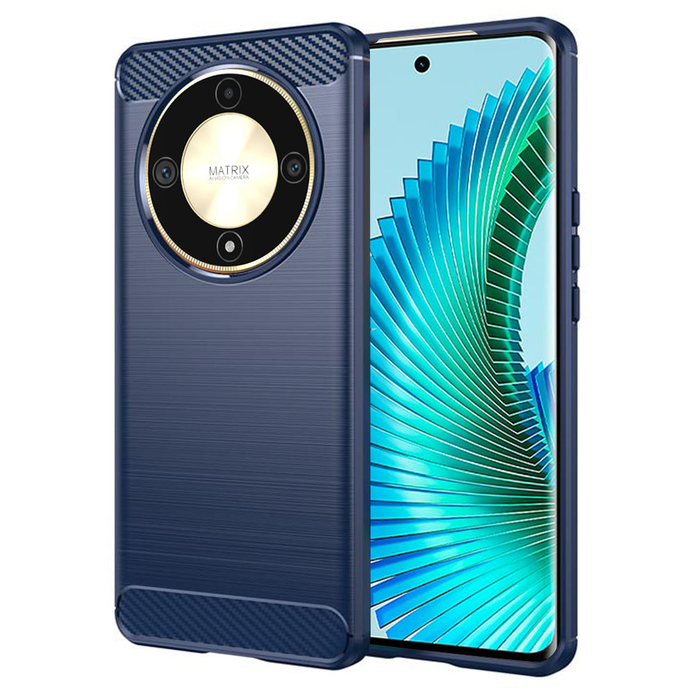 Custodia per Honor Magic6 Lite, Techsuit, Carbonio, Blu