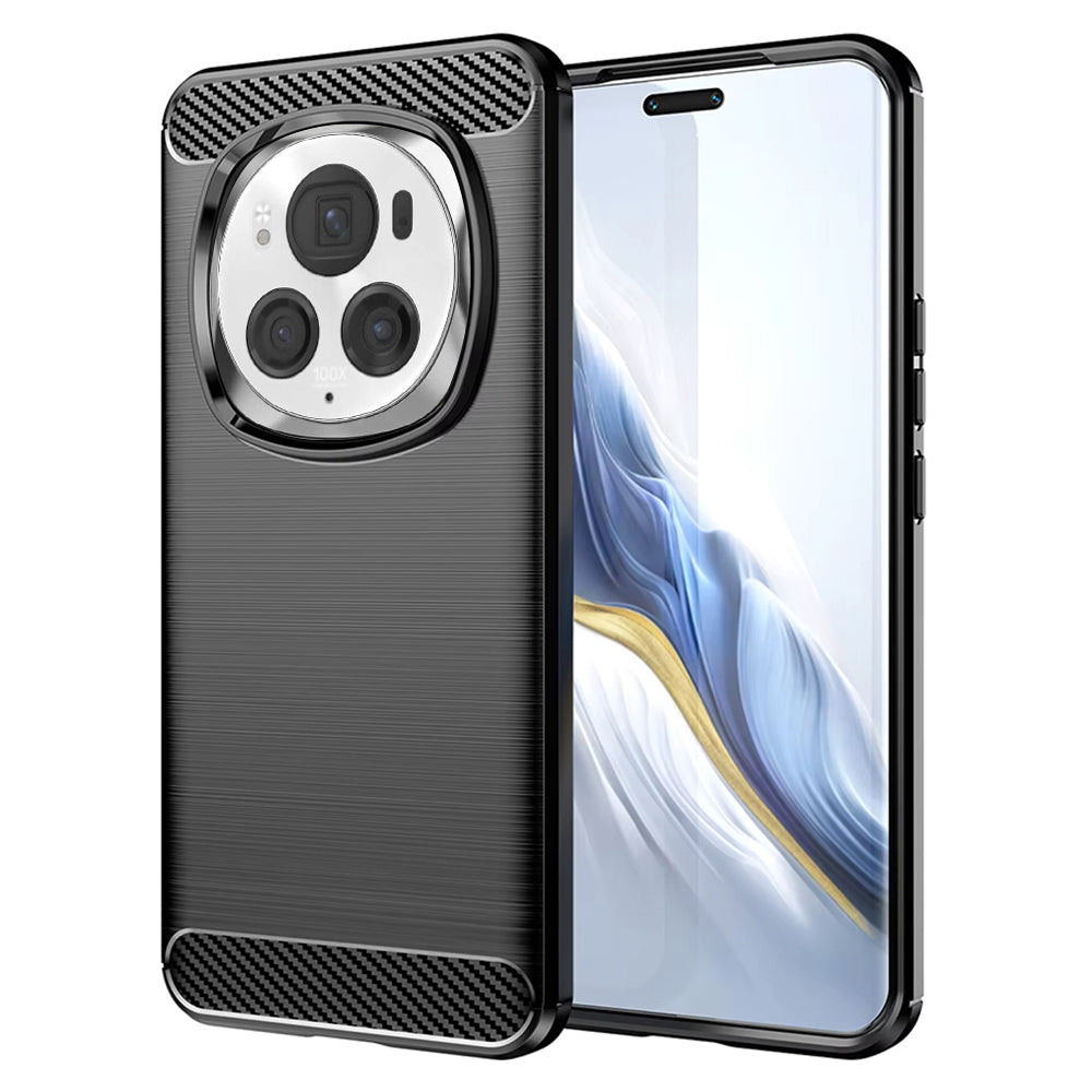 Custodia per Honor Magic6 Pro, Techsuit, Carbonio, Nera