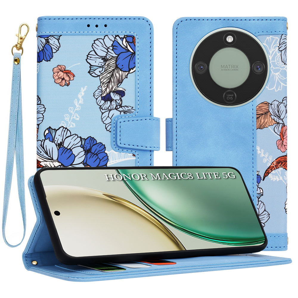 Custodia per Honor Magic8 Lite, Techsuit, FlipCraft, Blu