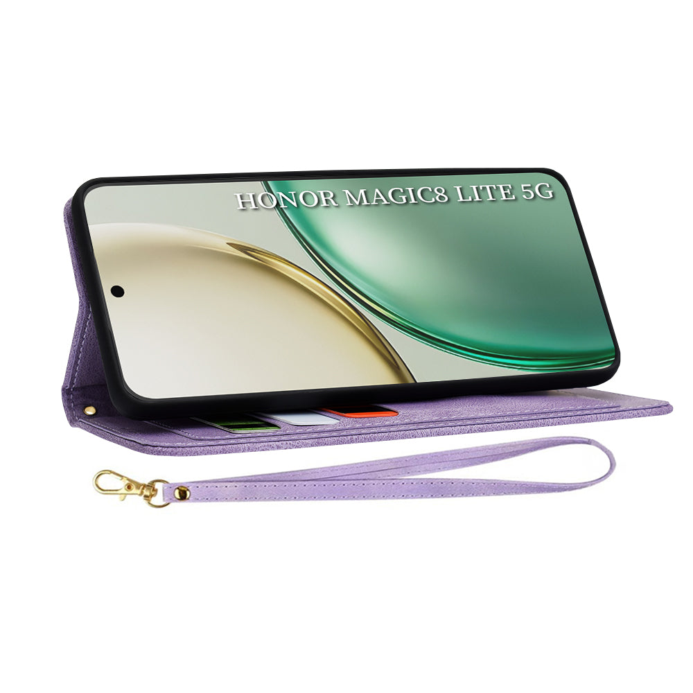 Étui pour Honor Magic8 Lite, Techsuit, FlipCraft, Violet