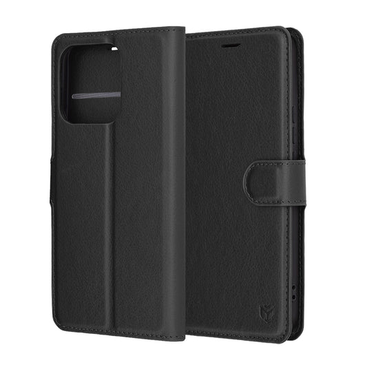 Custodia per Honor X8c, Techsuit, Leather Folio, Nera