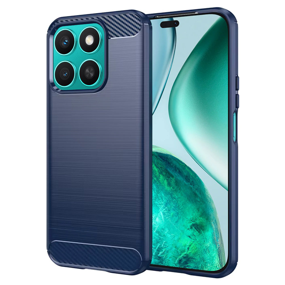 Coque pour Honor X8c, Techsuit, Carbone, Bleue