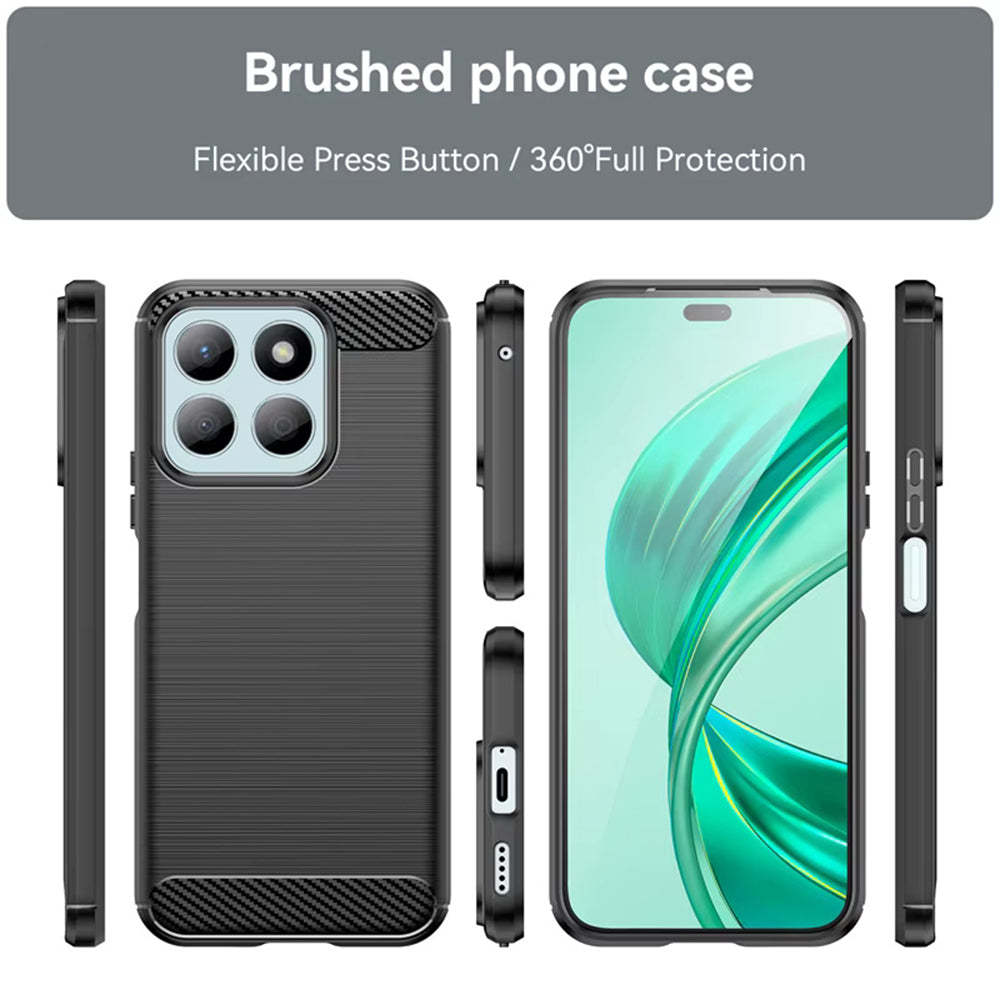 Coque pour Honor X8c, Techsuit, Carbone, Bleue