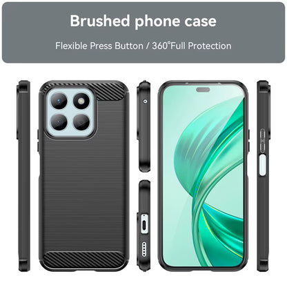 Coque pour Honor X8c, Techsuit, Carbone, Bleue