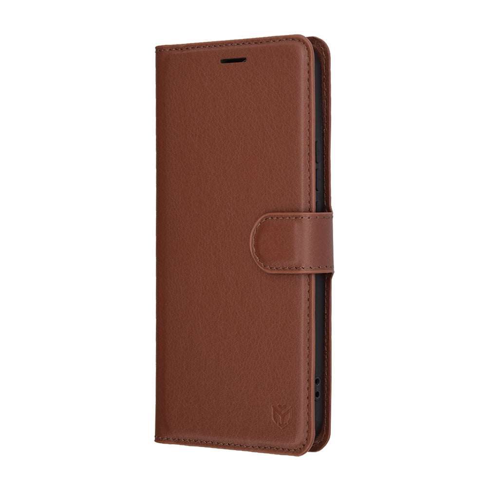 Hülle für Honor X8c, Techsuit, Leder-Folio, Braun