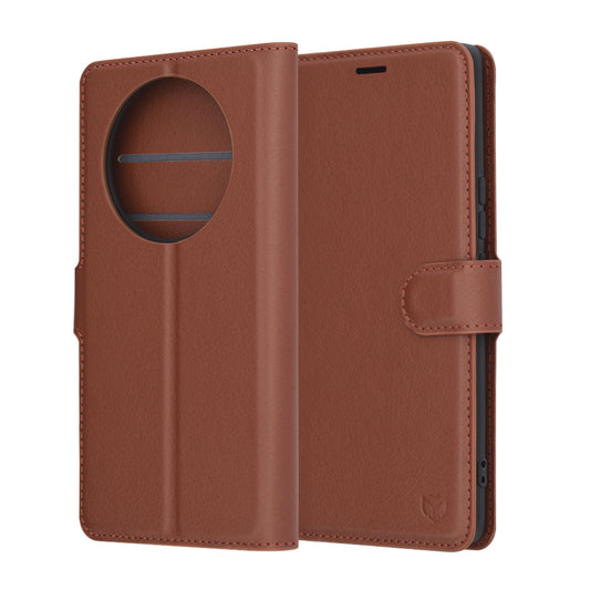 Coque pour Honor X9c / Magic7 Lite, Techsuit, Folio en cuir, Marron