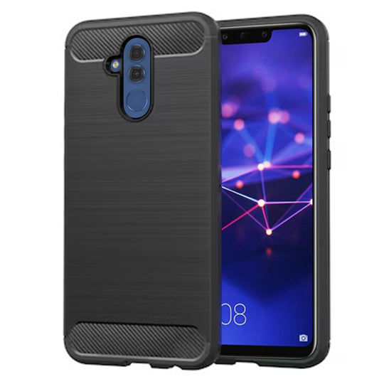 Custodia per Huawei Mate 20 Lite, Techsuit, Carbonio, Nera
