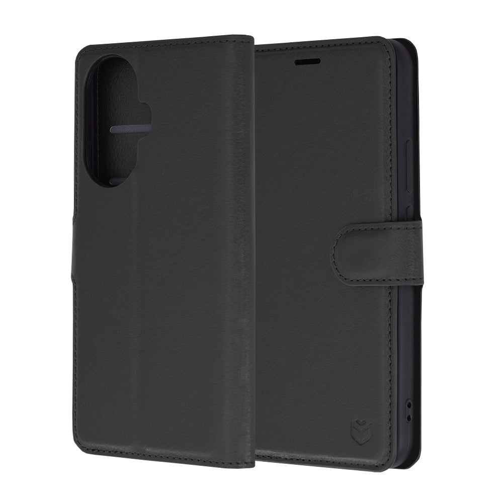 Hülle für Huawei nova 12s / nova 11, Techsuit, Leder-Folio, Schwarz