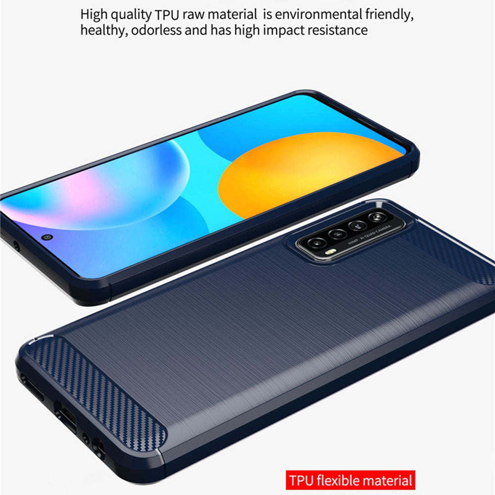 Custodia per Huawei P smart 2021, Techsuit, Carbonio, Nera