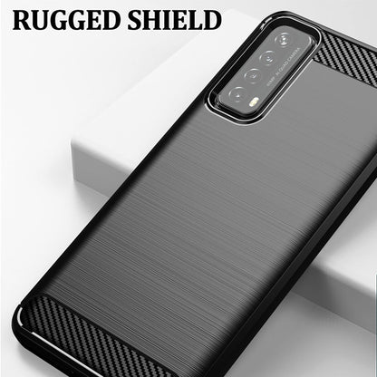 Custodia per Huawei P smart 2021, Techsuit, Carbonio, Nera