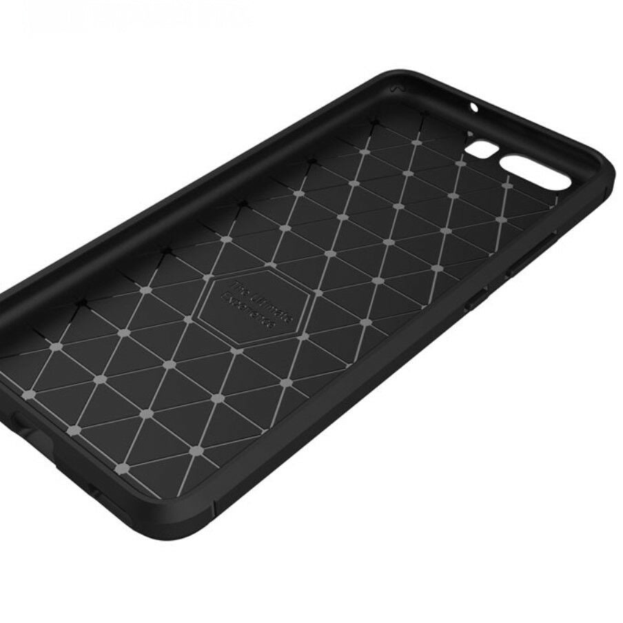 Coque pour Huawei P10, Techsuit, Carbone, Noire