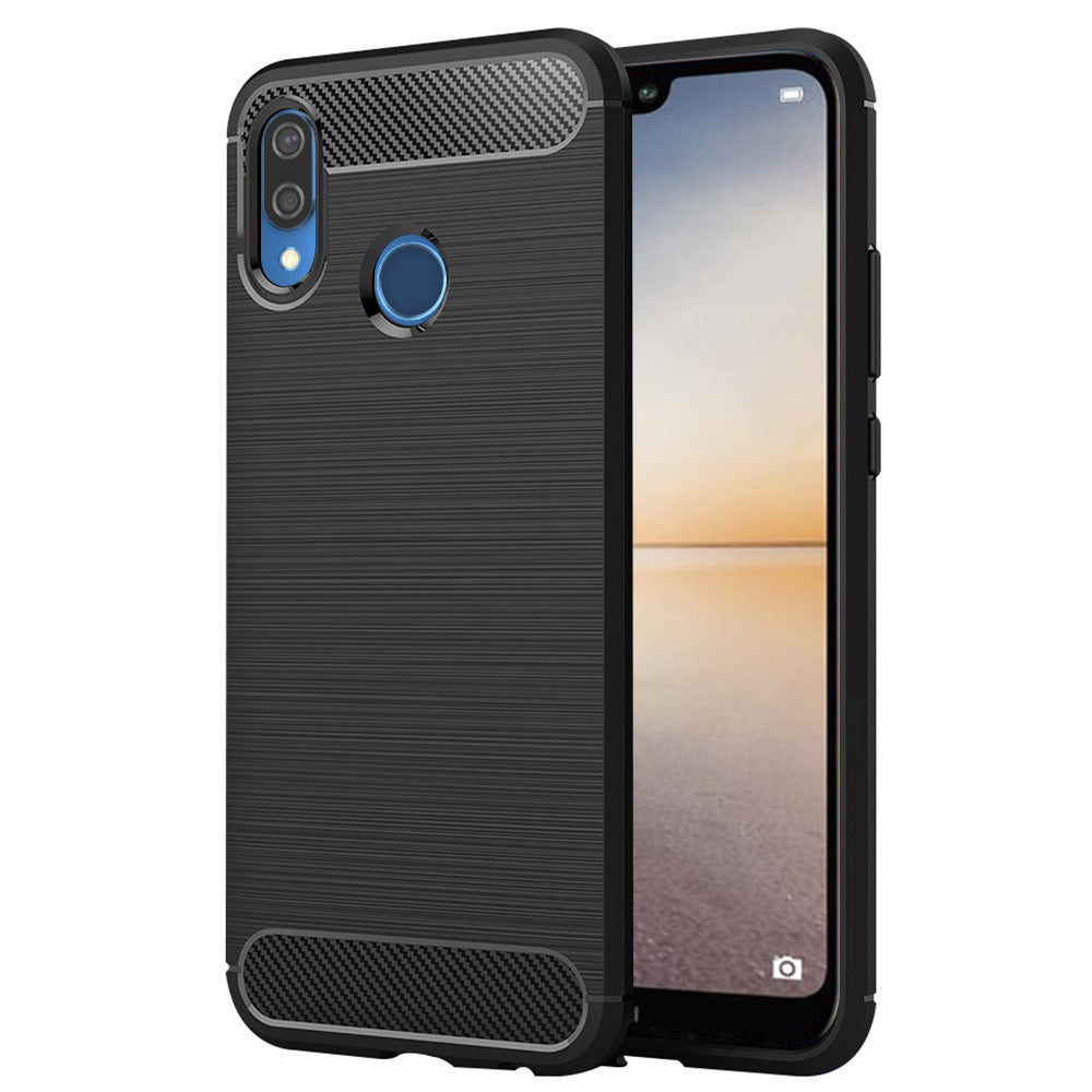 Custodia per Huawei P20 Lite, Techsuit, Carbonio, Nera