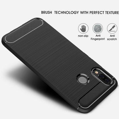 Custodia per Huawei P20 Lite, Techsuit, Carbonio, Nera
